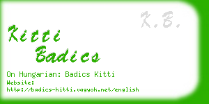 kitti badics business card